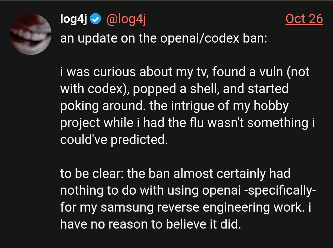 "with codex), popped a shell, and started poking around. the intrigue of my hobby project while i had the flu wasn't something i could've predicted."